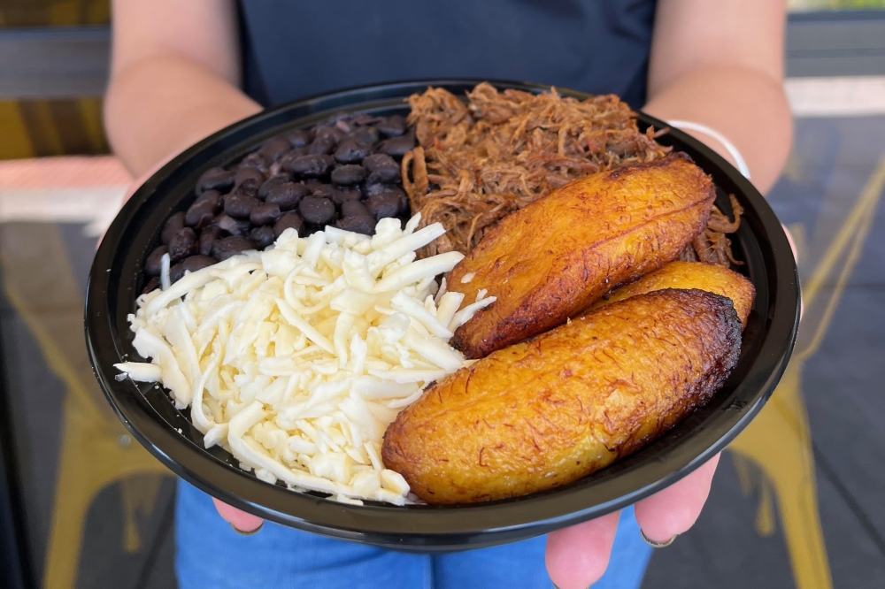 The original Papebowl, with plantains, meat, black beans and cheese are offered for $11.99. (Courtesy Dukes Venezuelan Food)