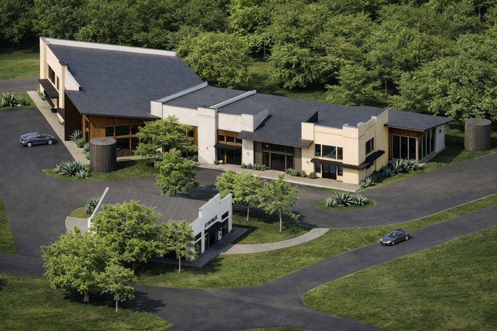 A new 14,000-square-foot retail center is now open off Fitzhugh Road. (Rendering courtesy Land Strategies Inc.)